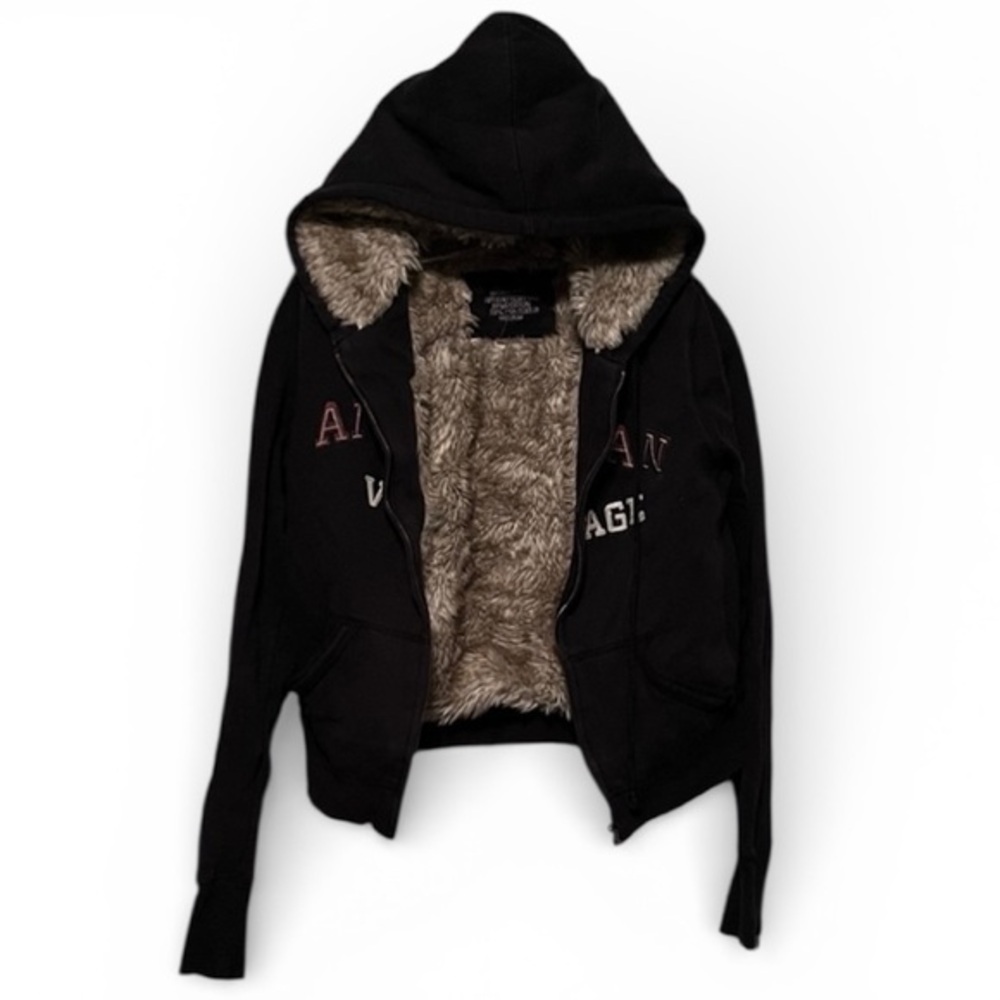 BE COOL Black full zip Jacket insulated with faux fur, thick and warm, medium